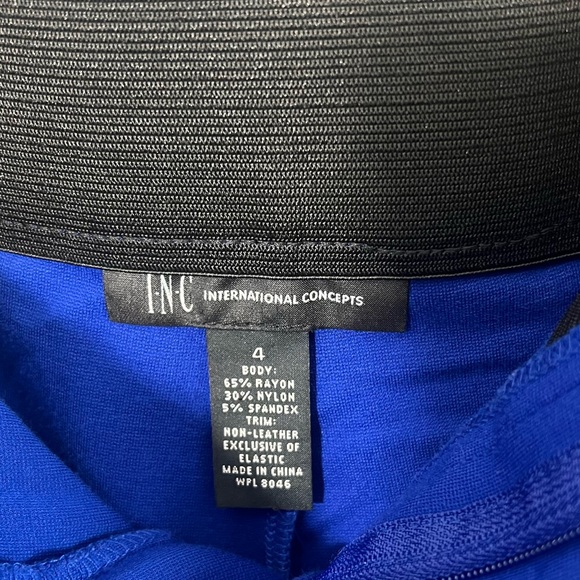 INC International Concepts Royal Blue Elastic Waist Skinny Office Pants, Size 4 - Picture 9 of 10